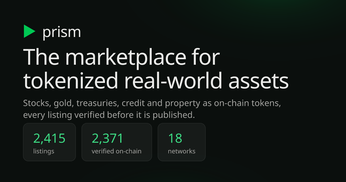 Markets: Tokenized Real-World Assets · Prism